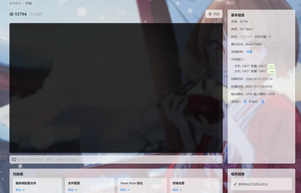 雨云使用MCSM开我的世界服务器教程插图7 雨云使用MCSM开我的世界服务器教程插图7